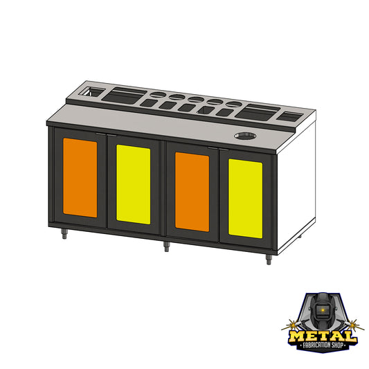 Condiment Bar with Powder-coated Panel Inserts