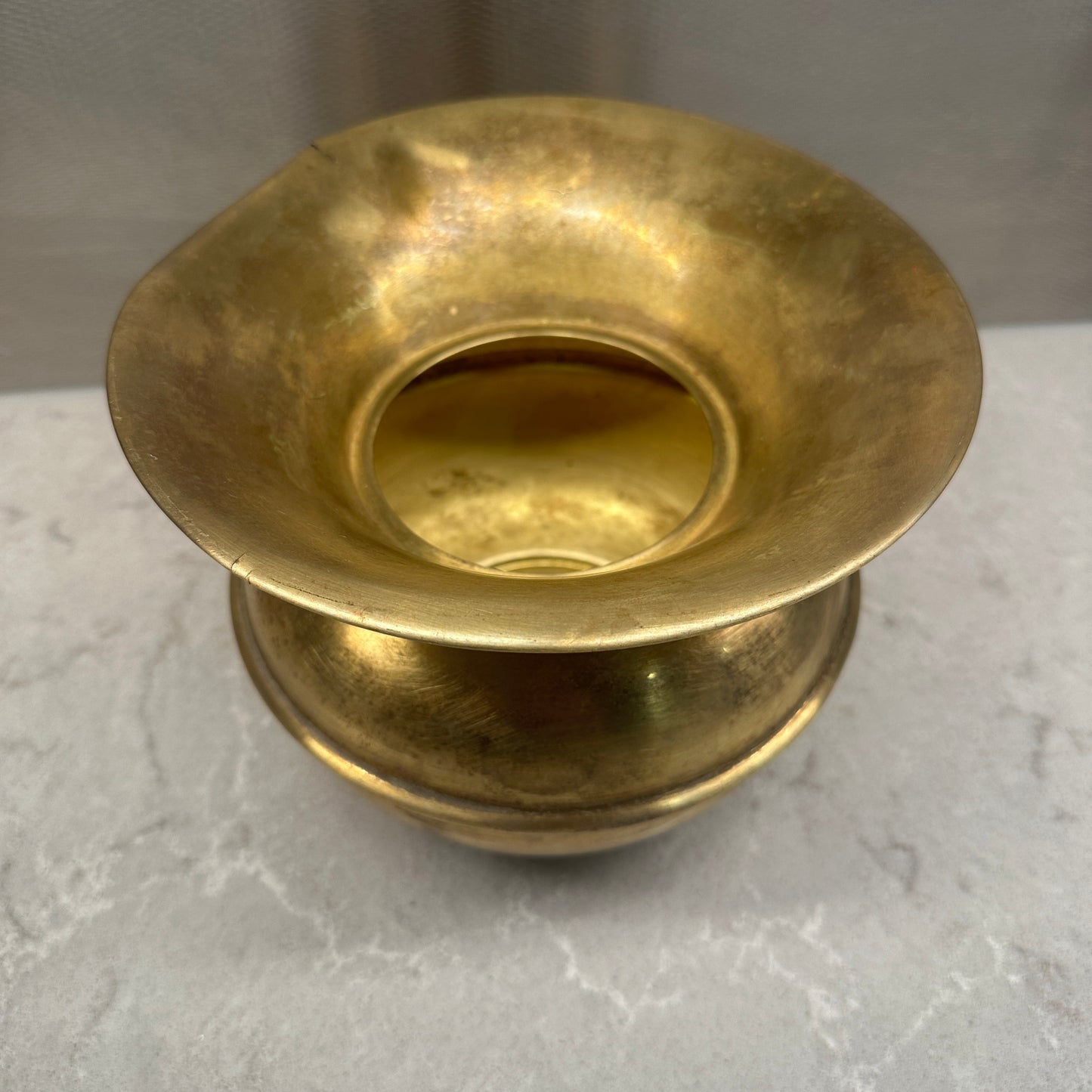 Large Vintage Brass Spittoon