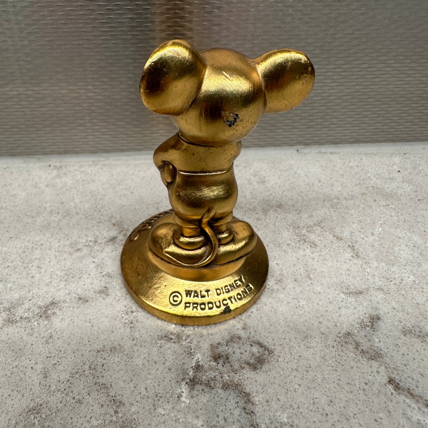 Vintage Mickey Mouse Disneyland Brass Souvenir Statue Figurine Paperweight