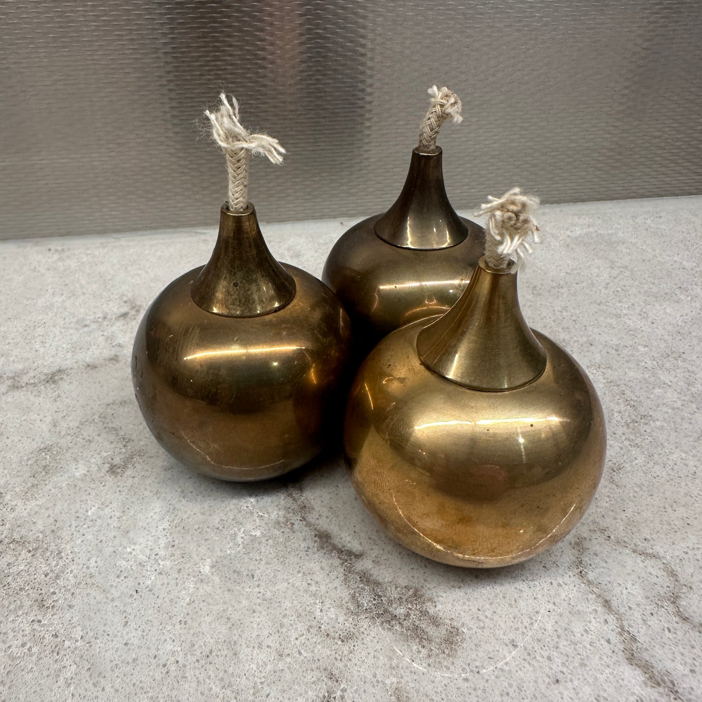 Svend Jensen Danish Brass Oil Lamp MCM Tiki Torch Vtg Round Mid Century Modern