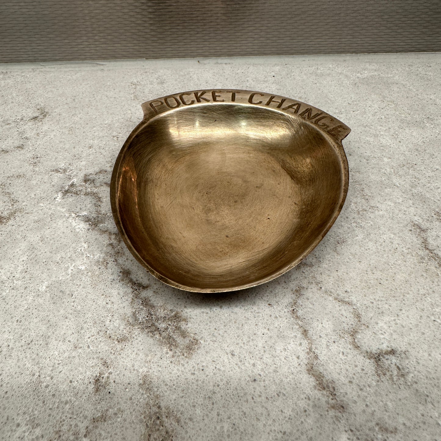 Small Vintage Brass Pocket Change Tray