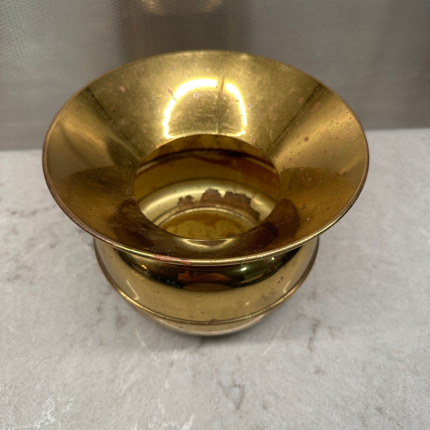 Small Vintage Brass Spittoon