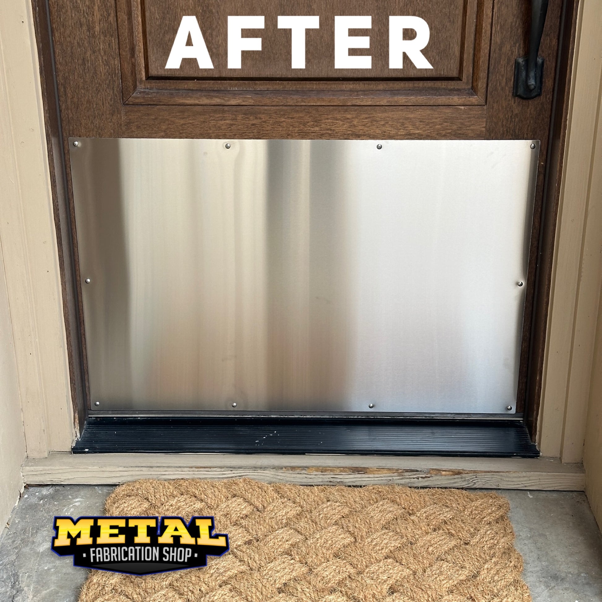 Stainless Steel Door Kick Plate Custom Size Metal Fabrication Shop Irving Texas