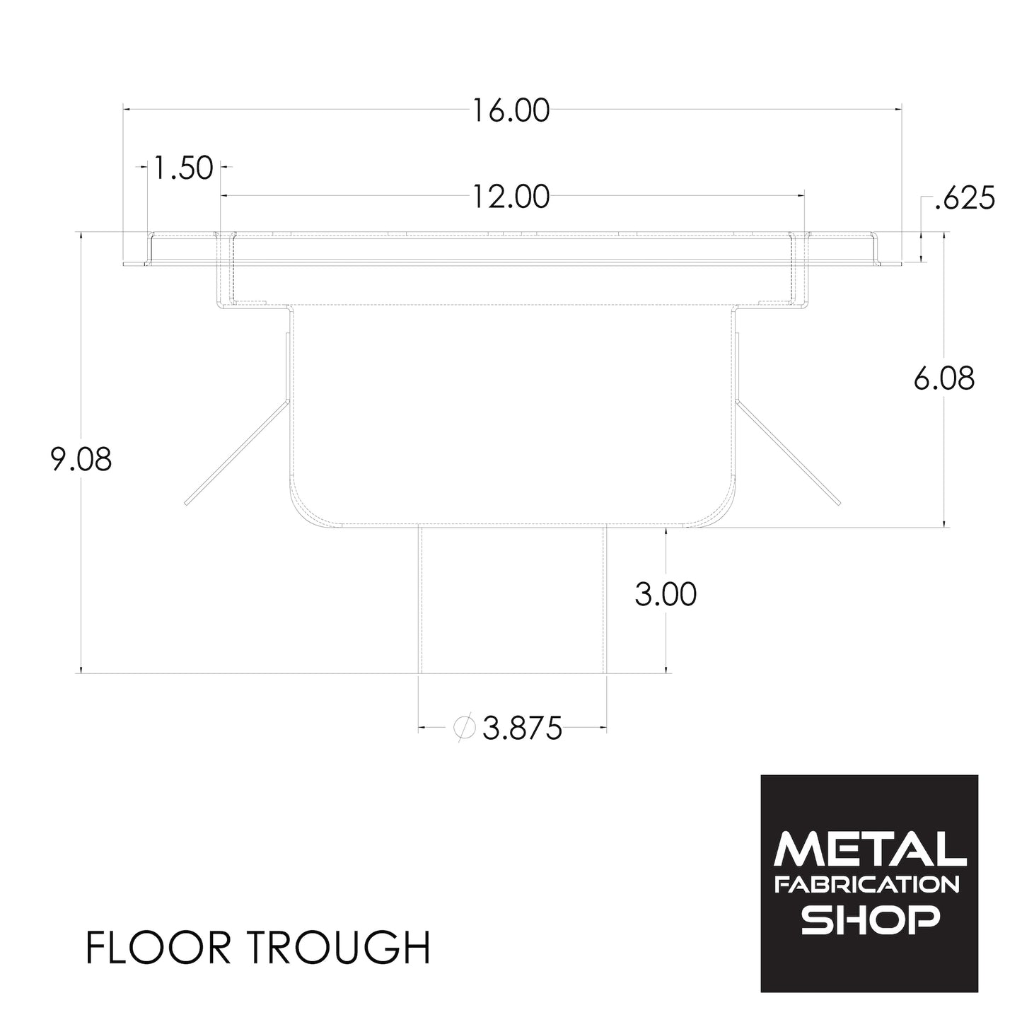 Stainless Steel Floor Trough