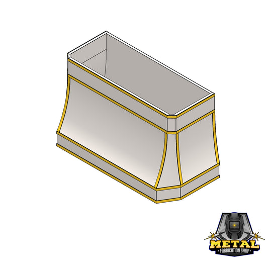 Stainless Steel Multi-Curved Range Hood With Brass Strapping