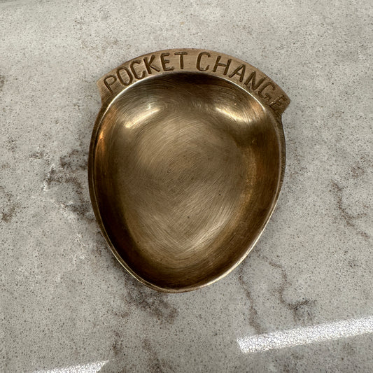 Small Vintage Brass Pocket Change Tray