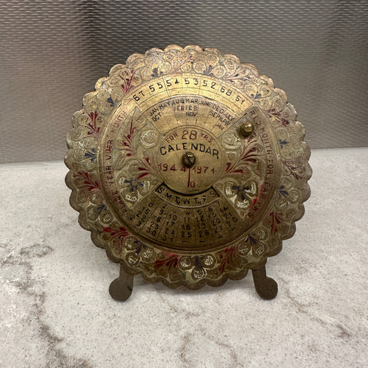 Vintage Brass Rotating Calendar