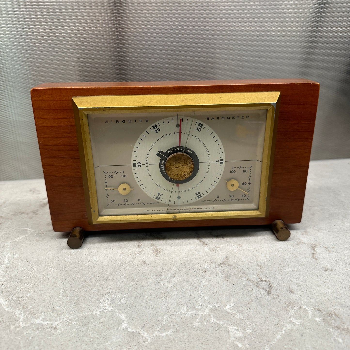 Vintage Airguide Instrument Company Barometer with 1957 Plaque Made in USA