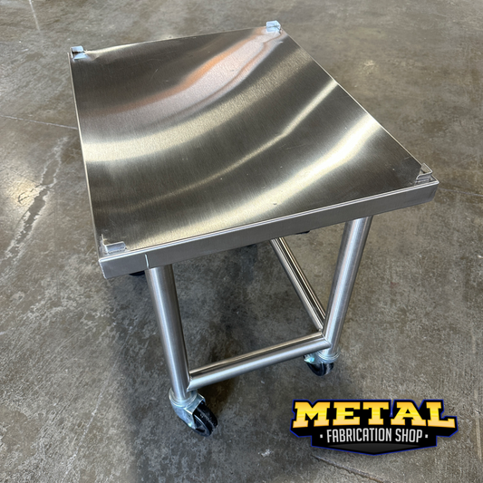 Stainless Steel Mobile Table with Cutting Board Tabs