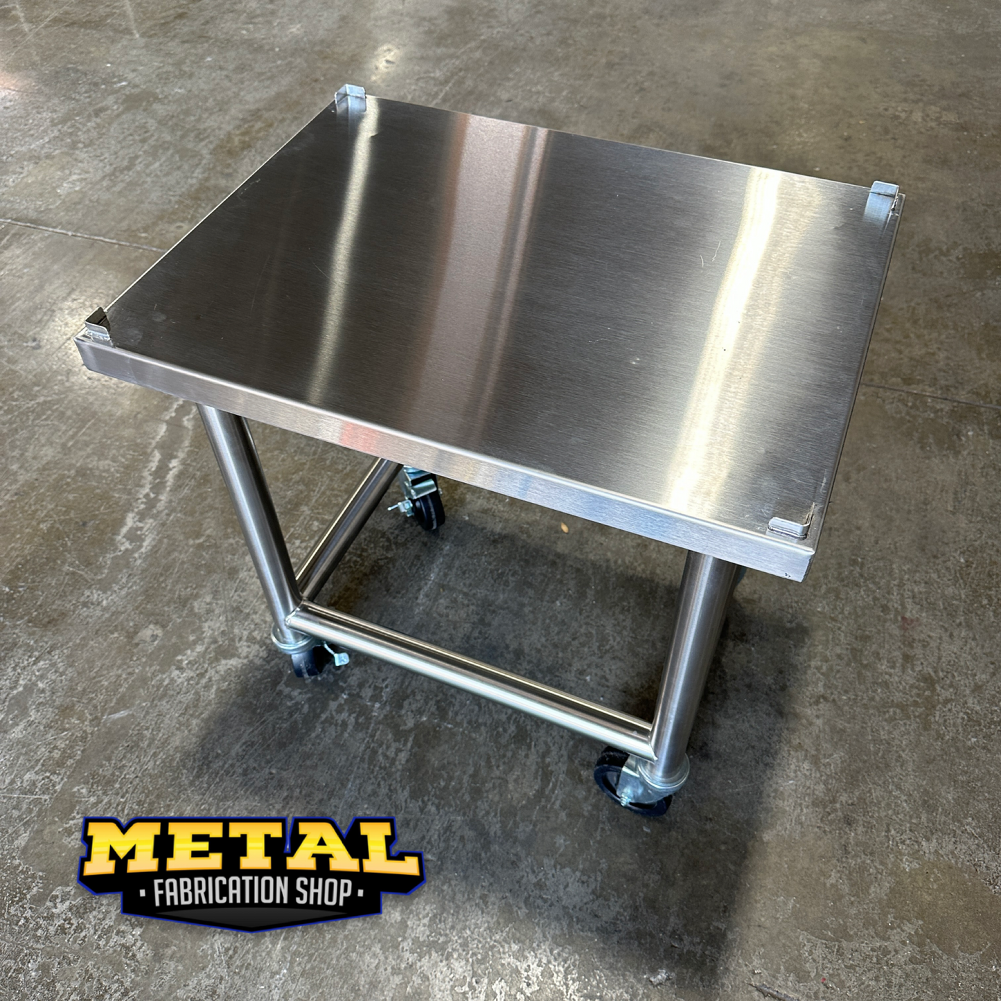 Stainless Steel Mobile Table with Cutting Board Tabs