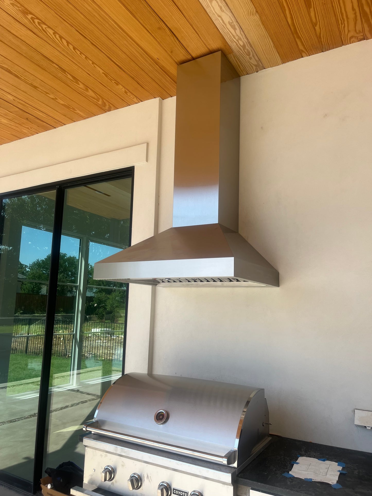 OUTDOOR CUSTOM STAINLESS STEEL DUCT COVER ONE PIECE KITCHEN