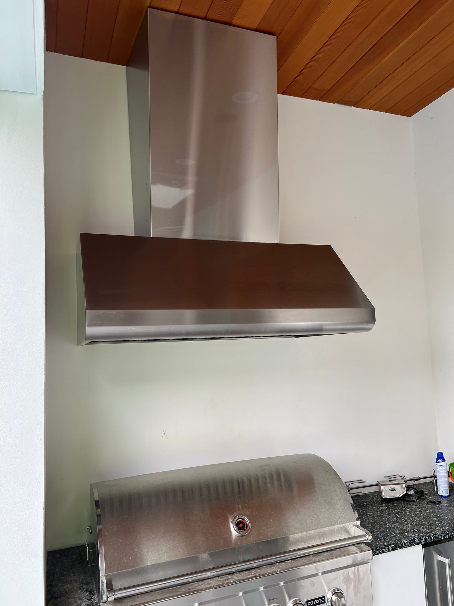 OUTDOOR GRILL CUSTOM STAINLESS STEEL DUCT COVER ONE PIECE KITCHEN