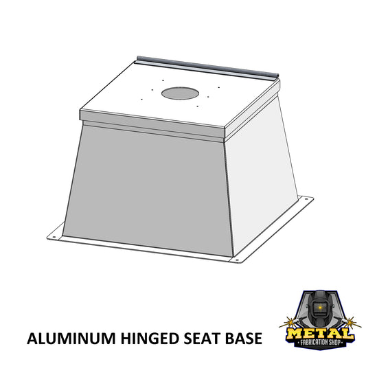 Aluminum Boat Seat Base with Hinged Lid & Stainless Latch