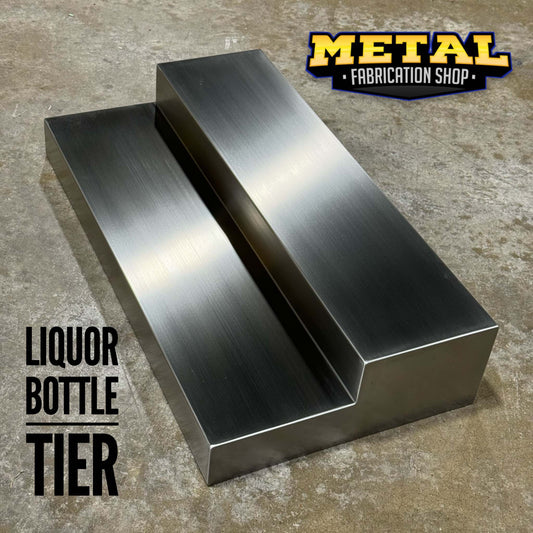 Stainless Steel 2-Tier Liquor Bottle Display Shelf