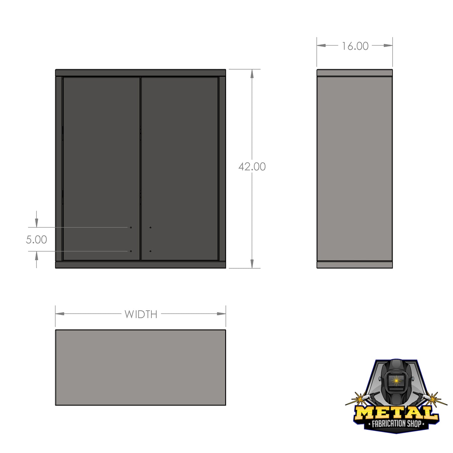 Stainless Steel Wall Cabinet With 2 Doors